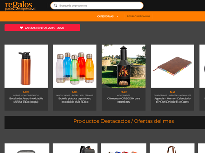 Vista carrusel de la página web